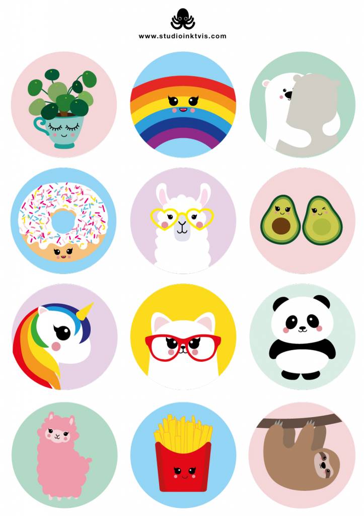 Studio Inktvis Stickervel A5 A