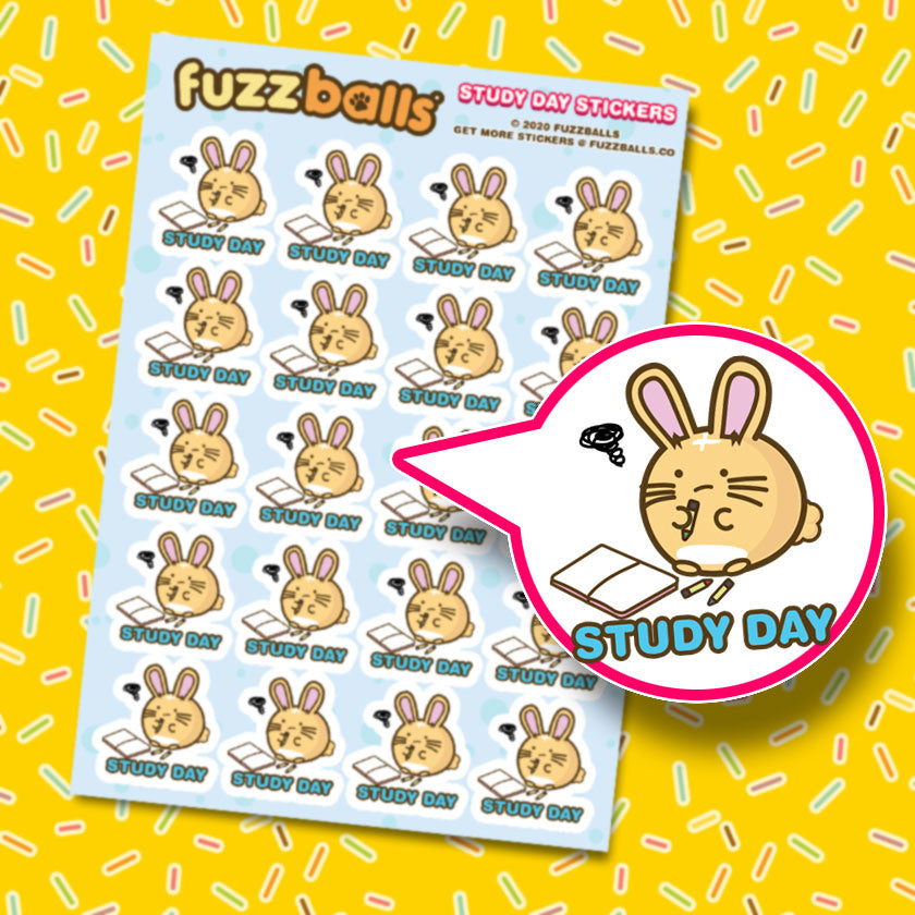 Fuzzballs stickervel - Study day