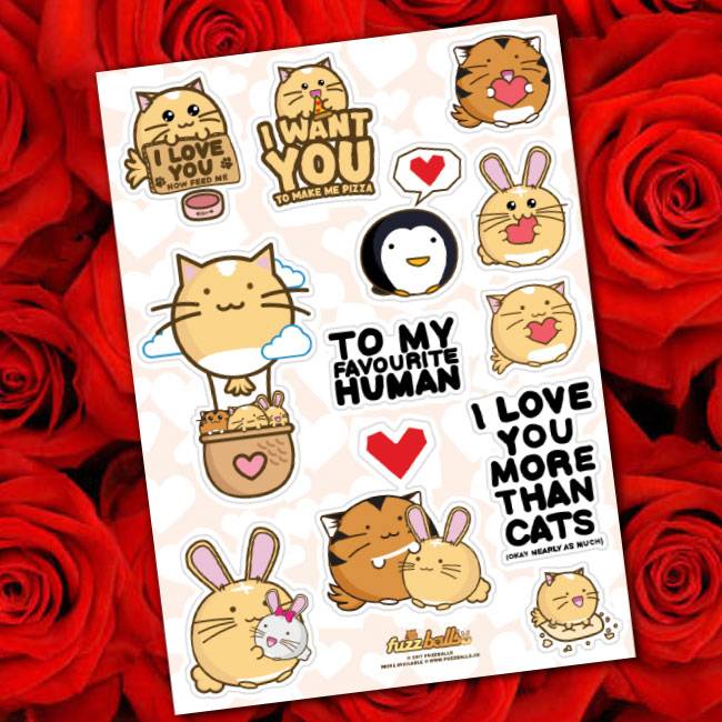 Fuzzballs Stickervel - Love