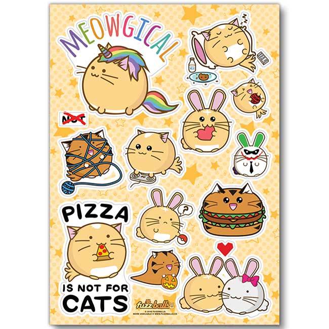 Fuzzballs Stickervel - Meowgical