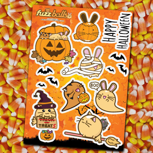 Fuzzballs stickervel - Halloween