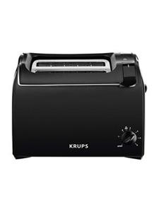 Krups Toaster "Pro Aroma 1518", schwarz, 6 Bräunungsstufen, inklusive Aufknusper- und Stoppfunktion, integrierter Brötchen-Röstaufsatz, 700 Watt, sw