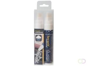 Securit Waterproof krijtmarker large wit, blister met 2 stuks