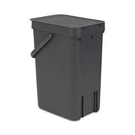 Sort & Go Abfallbehälter, Müllbehälter, Mülleimer, Behälter, Grey, 12 L, 109805 - Brabantia