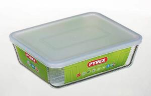 Pyrex schotel rechthoek glas met kunstof deksel 0.8L Cook & freeze