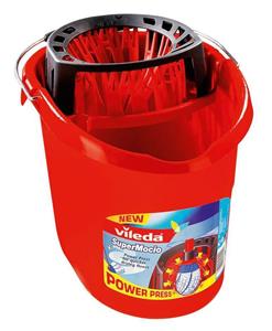 Vileda Vileda Putzeimer SuperMocio mit Powerpresse 12 l rot/grau