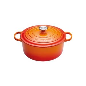 lecreuset Bräter mit Deckel "Signature ofenrot" rund Ø 20 cm Gusseisen