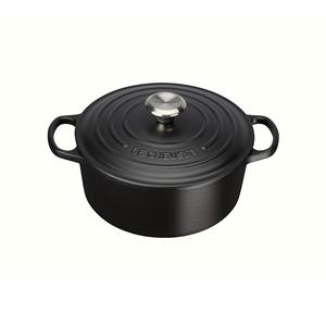 lecreuset Bräter mit Griffen "Signature schwarz" rund Ø 24 cm Gusseisen