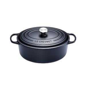 lecreuset Bräter mit Griffen "Signature schwarz" oval Gusseisen