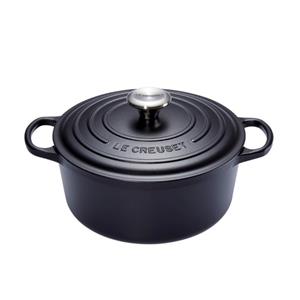 lecreuset Bräter mit Griffen "Signature schwarz" rund Ø 26 cm Gusseisen