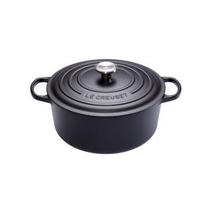 lecreuset Bräter mit Deckel "Signature schwarz" rund Ø 22 cm Gusseisen