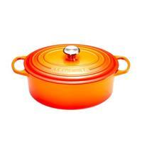 lecreuset Bräter mit Griffen "Signature ofenrot" oval Gusseisen