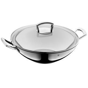 WMF Wok Edelstahl, 36cm, mit Glasdeckel