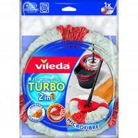 Vileda Turbo 2in1 Wischkopf, Bodenwischer, weiß/rot, für Wischmop EasyWring & Clean