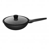 Sola Fair Cooking Wok 28 cm + Glazen Deksel Zwart/Wit