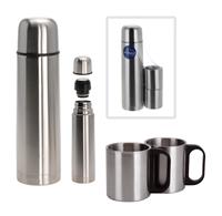 RVS Thermosfles 1.0 liter met 2 bekers