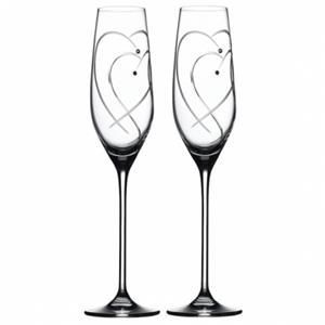 Royal Doulton Toasting Flutes Two Hearts Entwined - 2 Stuks