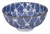 Blauw/Witte Kom - Shibori - 11.8 x 5.5cm 300ml