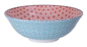 Rood/Blauw Kom - Star Wave - 21 x 7.8cm 1100ml