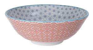 Grijs/Rood Kom - Star Wave - 21 x 7.8cm 1100ml