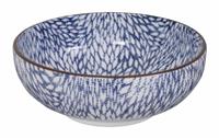Blauw/Witte Kom - Kiku - 14 x 5cm 500ml