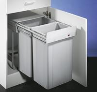 Wesco - Bio-Double 40 DT-26, Einbau-Abfallsammler, alugrau