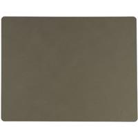 LINDDNA placemat Nupo leer 35x45cm - legergroen