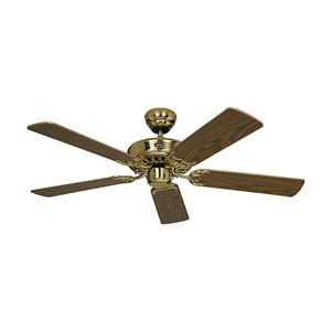 Deckenventilator CLASSIC ROYAL Rotorblatt-Ø 1030 mm Eiche antik / Messing poliert