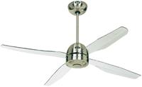 Deckenventilator LIBELLE mit Fernbedienung Acrylglas klar / Chrom gebürstet