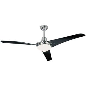 Deckenventilator MIRAGE Rotorblatt-Ø 1400 mm, mit Fernbedienung Lack schwarz / Chrom gebürstet