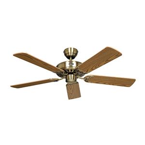 Deckenventilator CLASSIC ROYAL Rotorblatt-Ø 1320 mm Eiche antik / Messing antik