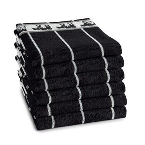 DDDDD Keukendoek Zwart Bont Black (6 stuks)