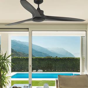 FARO BARCELONA Dunkelbrauner LED-Deckenventilator Tonic