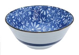 Blauw/Witte kom - Mixed Bowls - 15 x 6.5cm 450ml