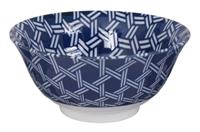 Blauw/Witte Kom - Mixed bowls - 14.9 x 7cm 500ml