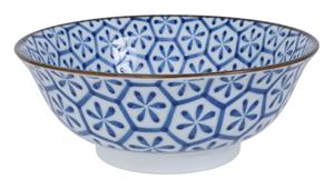 Wit/Blauw Kom - Mixed bowls - 20.5 x 7 x 8cm 1000ml