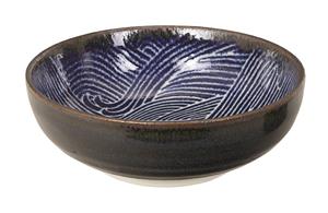 Blauw/Witte Kom Golven - Seigaiha - 12.5 x 4.2cm 300ml