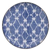 Blauw/Wit Bord - Shibori - 21.5 x 3cm
