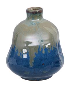 Blauwe Handgemaakte Vaas - 8.5 x 9cm