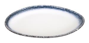 Grijs/Wit Ovaal bord - Tajimi - 26.7 x 19 x 3cm