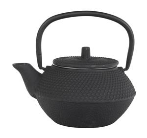 Zwarte Gietijzeren Theepot - Cast Iron - 13.5 x 11.5 x 8.5cm 350ml