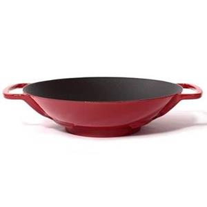 Gietijzeren wok rood, 35cm - 