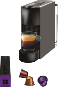 Nespresso-Kapselmaschine Essenza Mini, 19bar, 0,6l, schwarz/grau, grau