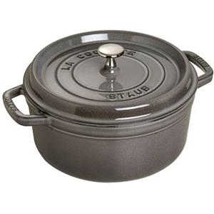 Staub Ronde cocotte 22 cm - grafietgrijs