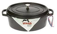 Staub Cocotte, oval, schwarz, 33 cm, schwarz