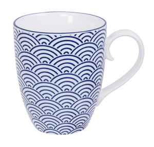 Blauw/Witte Mok Golven - Nippon Blue - 8.5 x 10.2cm 380ml