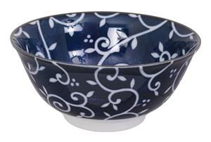 Blauw/Witte Kom - Mixed bowls - 14.8 x 7cm 500ml