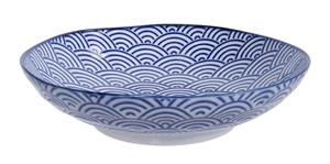 Blauw/Wit Bord Golven - Nippon Blue - 21 x 5.2cm