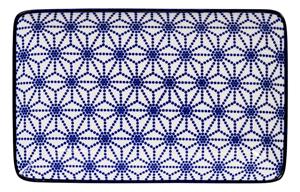 Blauw/Wit Rechthoekig Bord Ster - Nippon Blue - 21 x 13.5cm