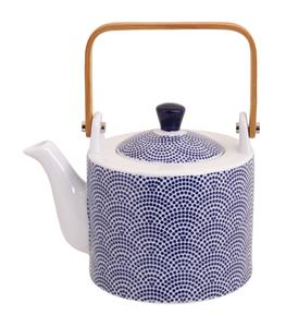 Blauw/Witte Theepot Stippen - Nippon Blue - 12 x 13cm 800ml